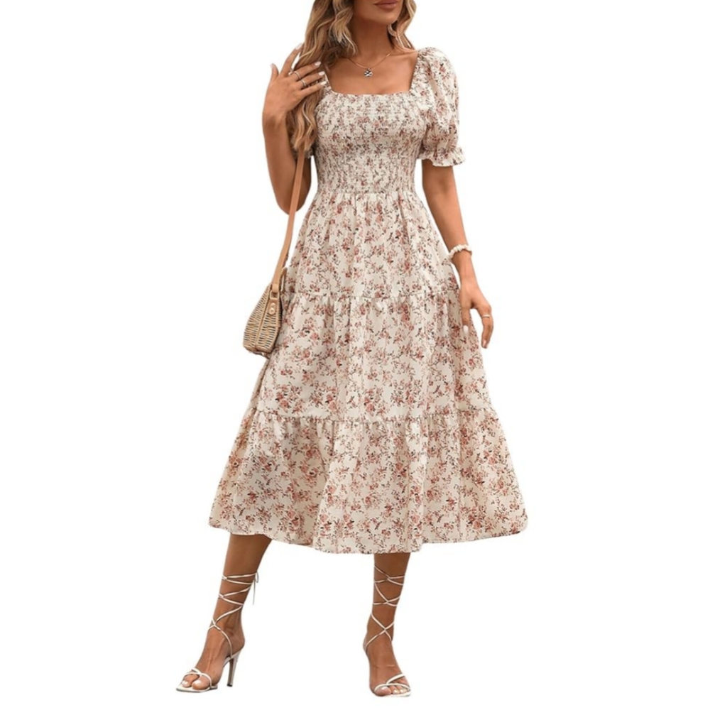 🌸 Romantic Floral Midi Dress | Cottagecore Vibes 🌿